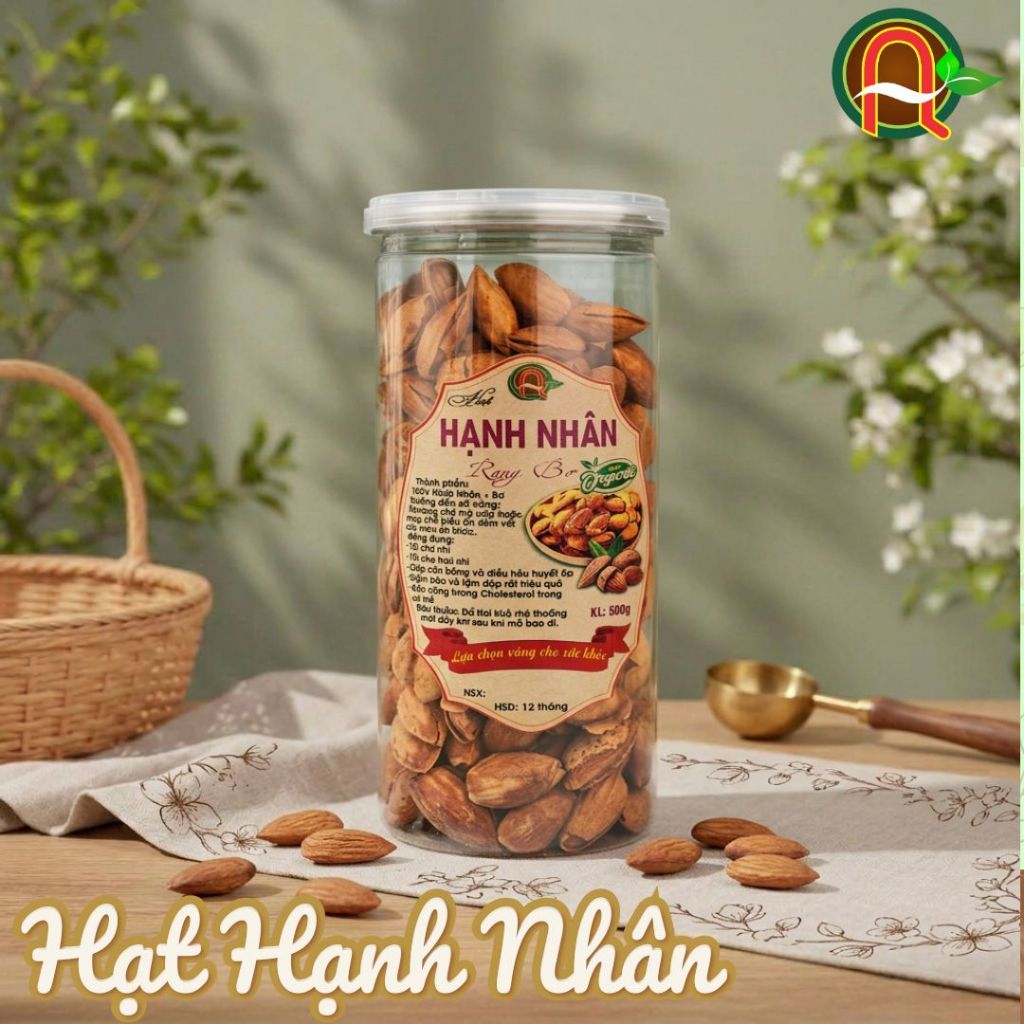 Hạt Hạnh Nhân Rang Bơ Mỹ Giòn Thơm Nguyên Hạt 500g | Macca Anh Quốc