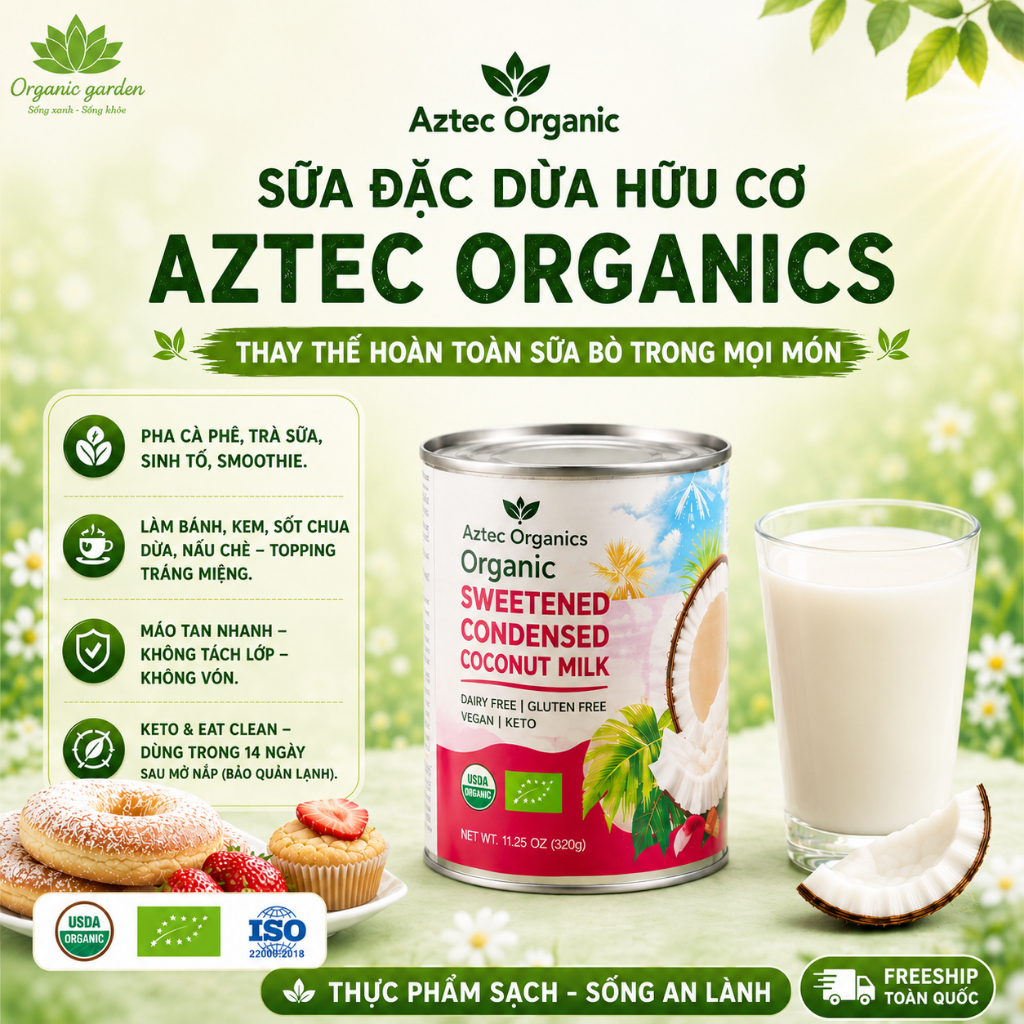 Sữa Đặc Dừa Hữu Cơ Thuần Chay Aztec Organic 320g