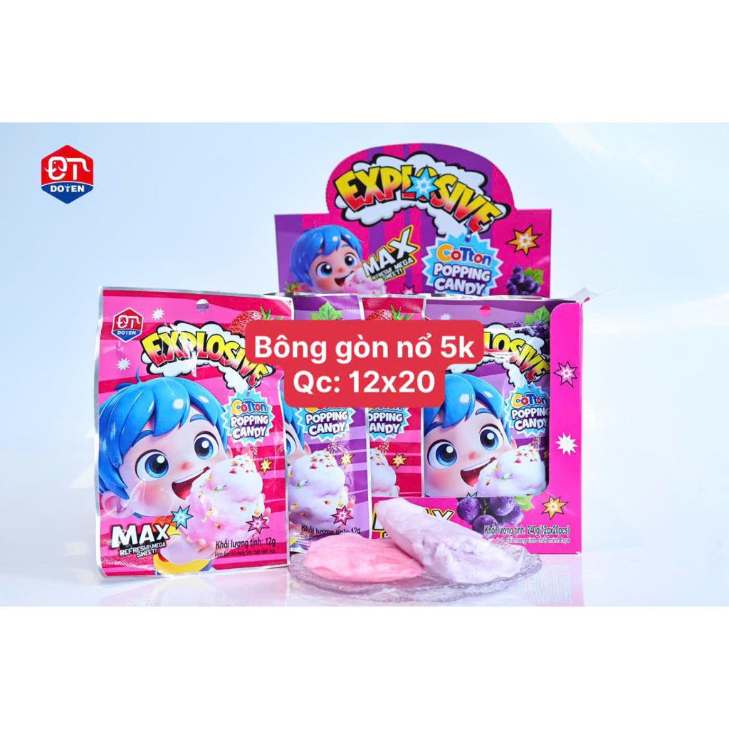 Hộp 20g kẹo bông Gòn nổ 5k cậu bé