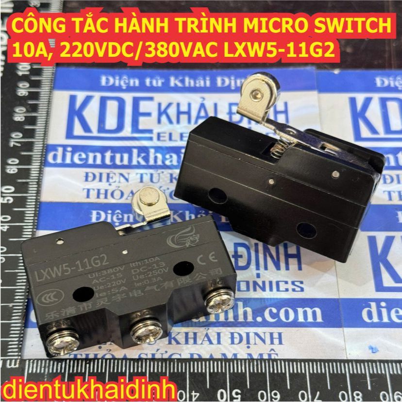 2 cái CÔNG TẮC HÀNH TRÌNH LXW5 MICRO SWITCH 10A 220VDC/380VAC 11G1 11G2 kde5338