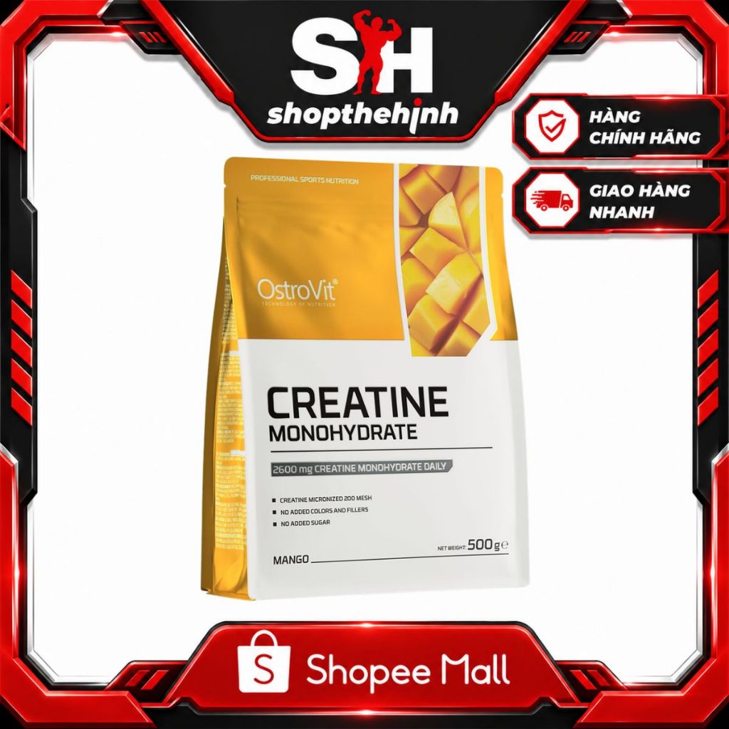 OstroVit Creatine Monohydrate  - Dòng Creatine Tinh Khiết Hỗ Trợ Tăng Sức Mạnh, Phục Hồi Nhanh