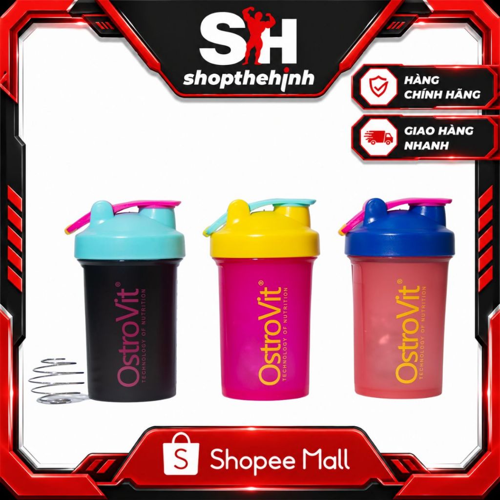 Shaker Premium (400ml) - Shaker, Bình Nước Thể Thao, Dành Chạy Bộ, Tập Gym, Chơi Thể Thao