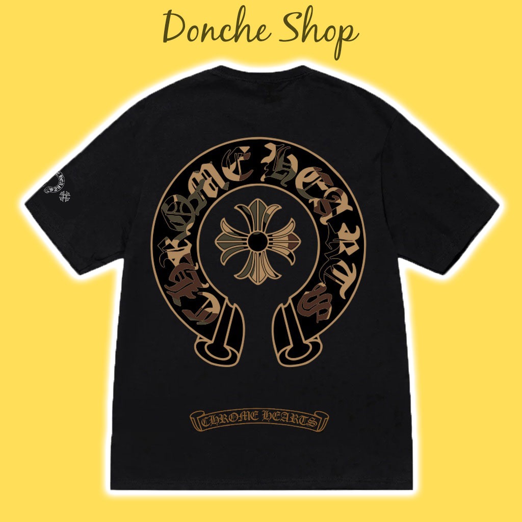 Áo Thun Chrome Hearts Golden Horseshoe Unisex Nam Nữ Chất Cotton Cao Cấp Áo Phông Chrome 581165