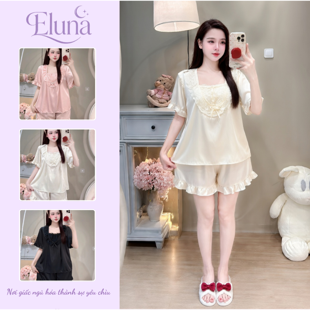 [MẪU HÈ] Bộ Đồ Ngủ Nữ Eluna Pijama Lụa Latin Cao Cấp, Thiết Kế Dễ Thương Mềm Mịn Thoáng Mát LT27
