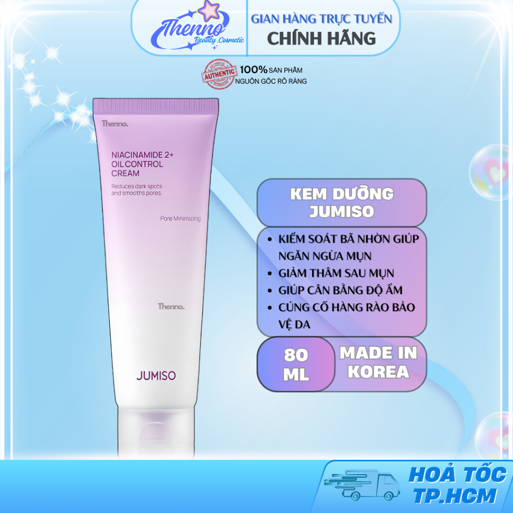 Kem Dưỡng Kiềm Dầu, Ngăn Mụn Hằng Ngày Jumiso Niacinamide 2% Oil Control Cream 80ml Hàn Quốc