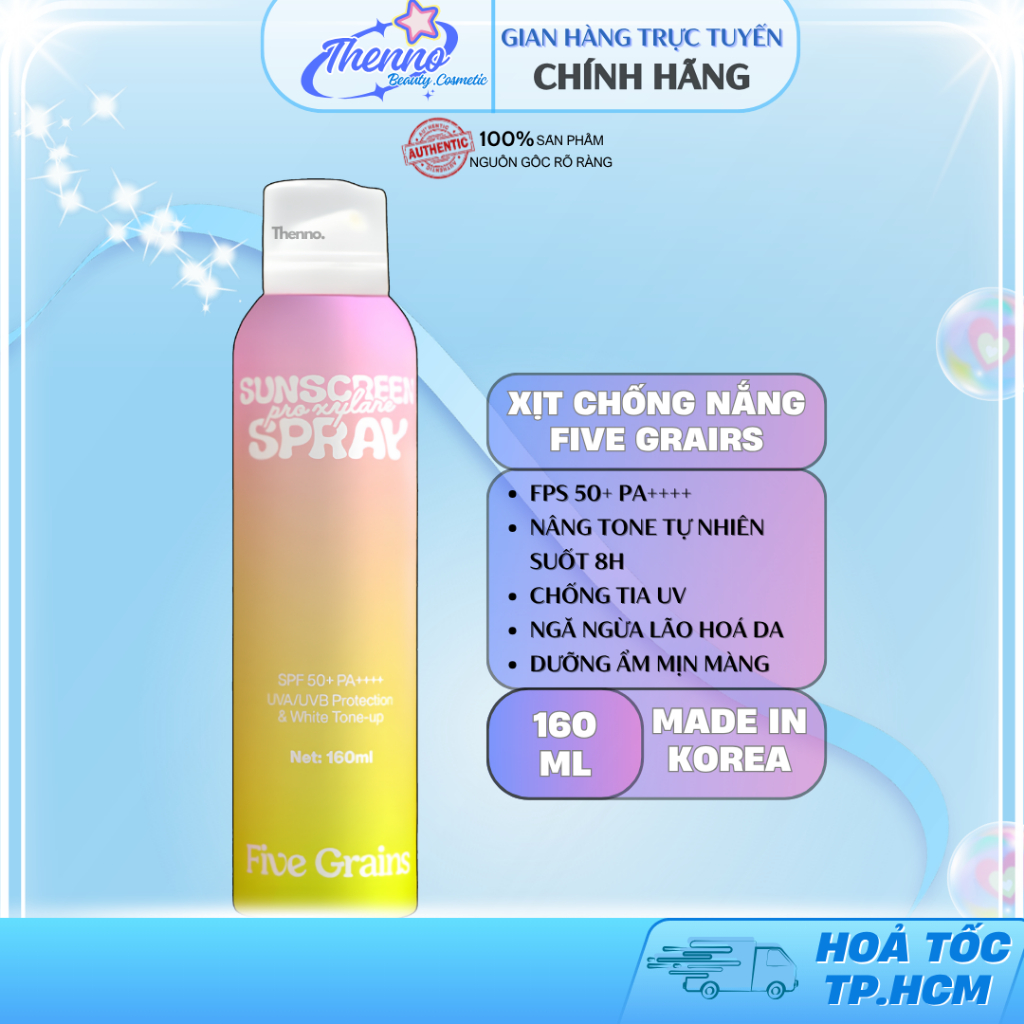Xịt Chống Nắng Cao cấp Five Grains Nâng Tone Pro-Xylane 160ml Hàn Quốc