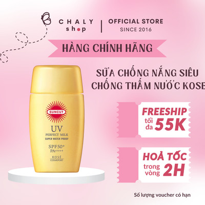 Sữa chống nắng Kose Suncut UV Perfect Milk Super Water Proof siêu chống thấm nước 60ml Nhật