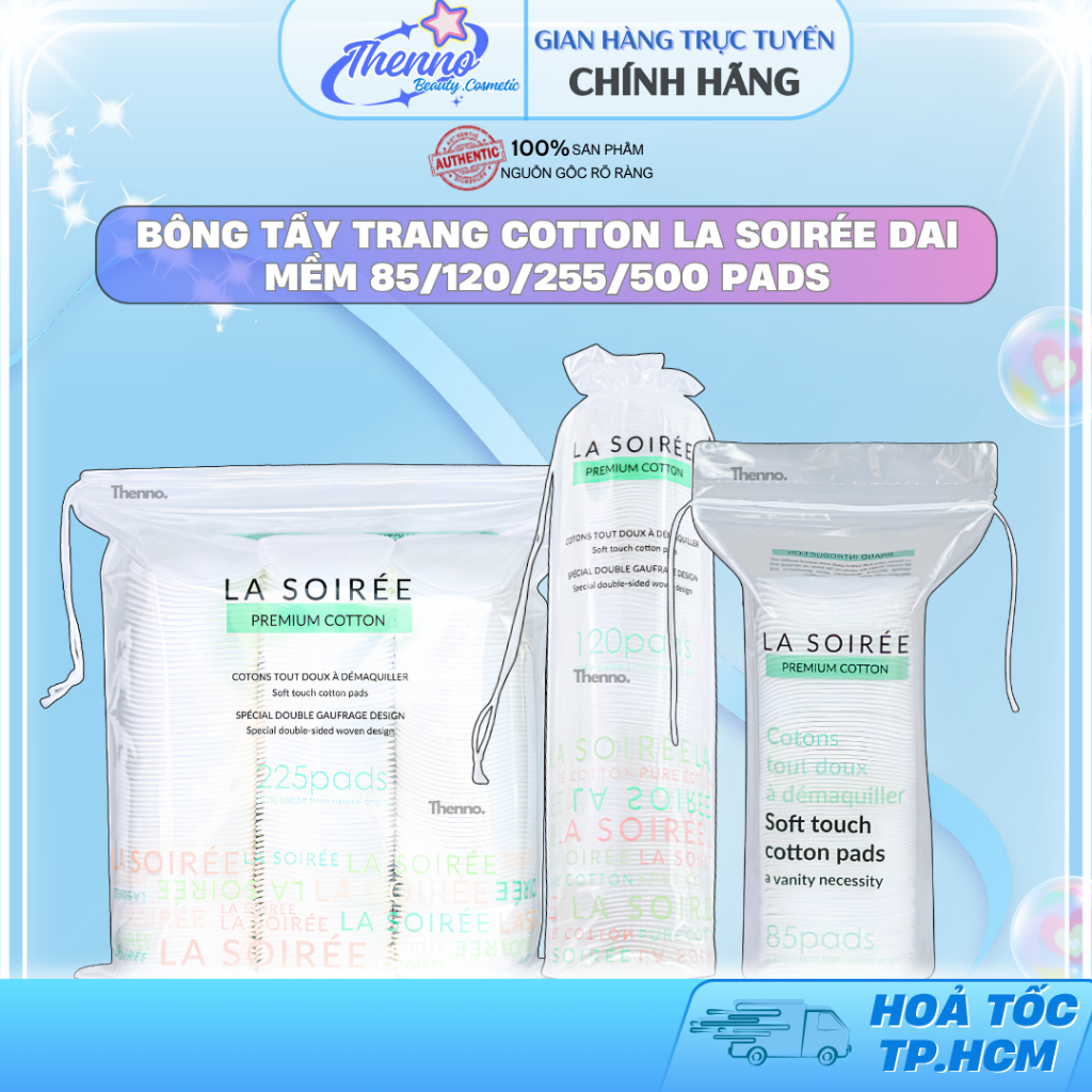 Bông Tẩy Trang Cotton La Soirée Dai Mềm 85/120/255/500 Pads