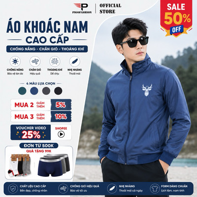 Áo khoác dù nam 2 lớp cao cấp, lót thấm hút tốt PigoFashion AKD901 màu xám chọn thêm màu