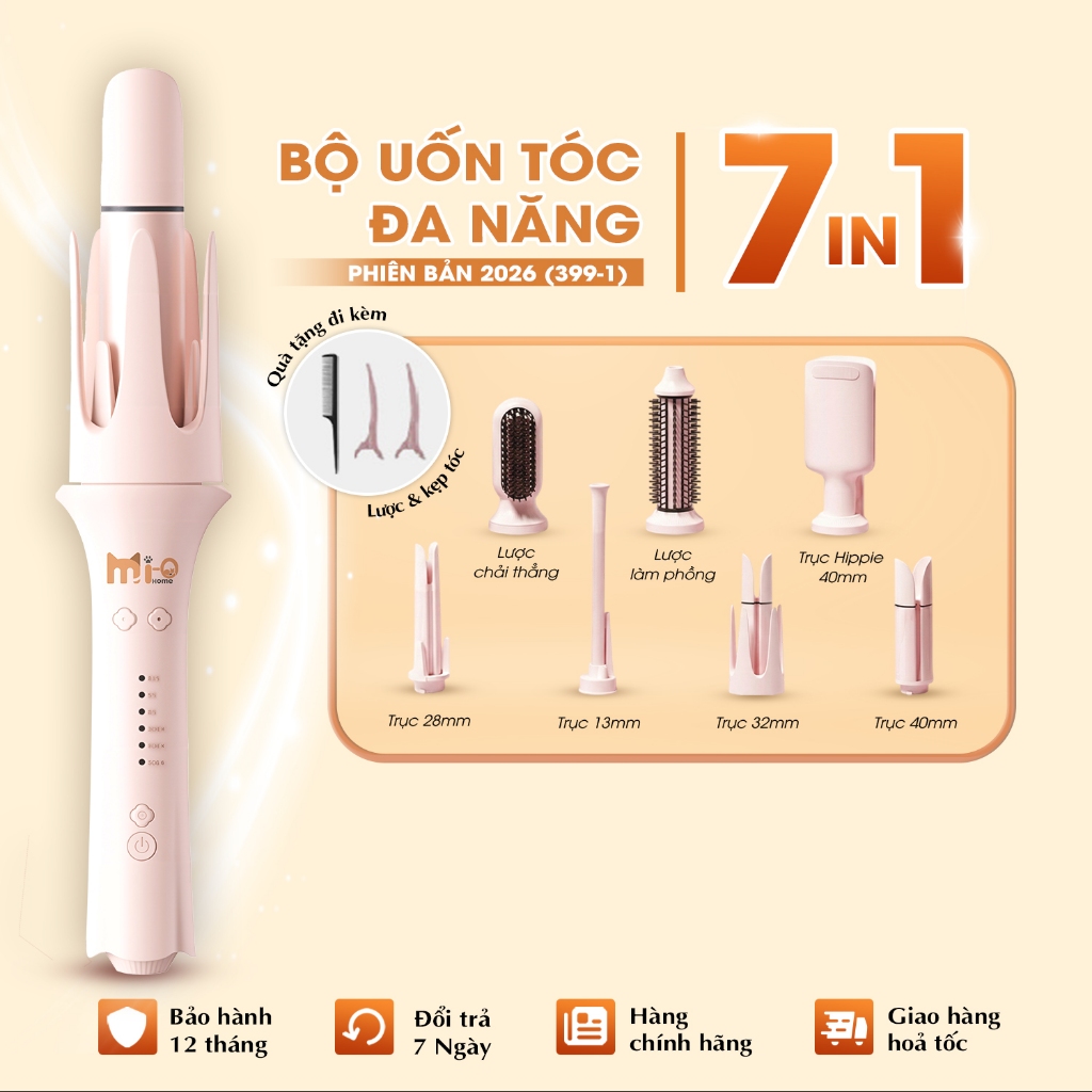 Máy Tạo Kiểu Tóc Đa Năng Chính Hãng Mi-Ohome 399-1 - 7 Trục Thay Thế | Phiên Bản 2026 | Tự Động
