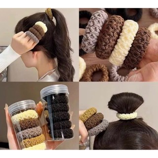 Hộp 6 dây cột tóc len co giãn cỡ lớn dày dặn thời trang phong cách hàn quốc (d23)