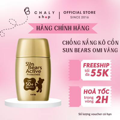 Kem chống nắng con gấu Sun Bears Omi không cồn SPF50 30ml Nhật