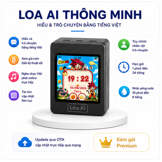 Xiaozhi Loa Ai Vuông - Chatbot tiếng việt VIP - Giúp học tập trò chuyện tự nhiên mà không tốn phí