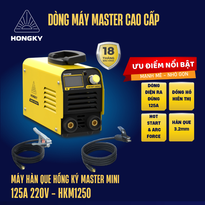 [HK-M1250] Máy hàn que 125A 220V Hồng Ký - HKM1250 chính hãng bảo hành 18 tháng