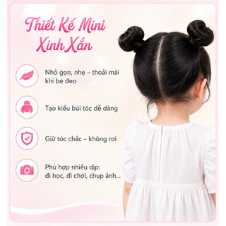 Búi Tóc Giả Mini Cho Bé Dạng Kẹp Cao Cấp Siêu Đáng Yêu Dễ Sử Dụng