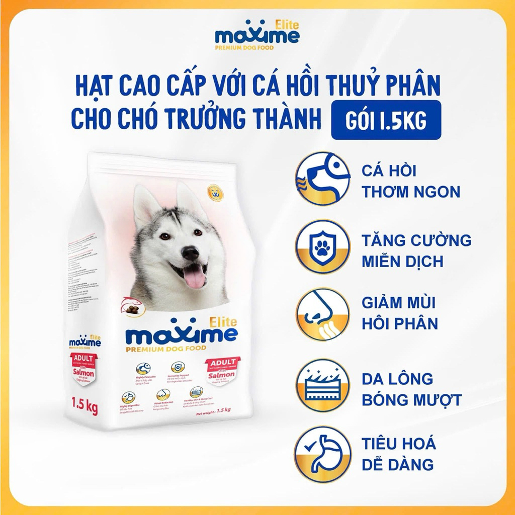 Thức Ăn Maxime Elite Cho Chó Lớn Vị Cá Hồi  1,5kg