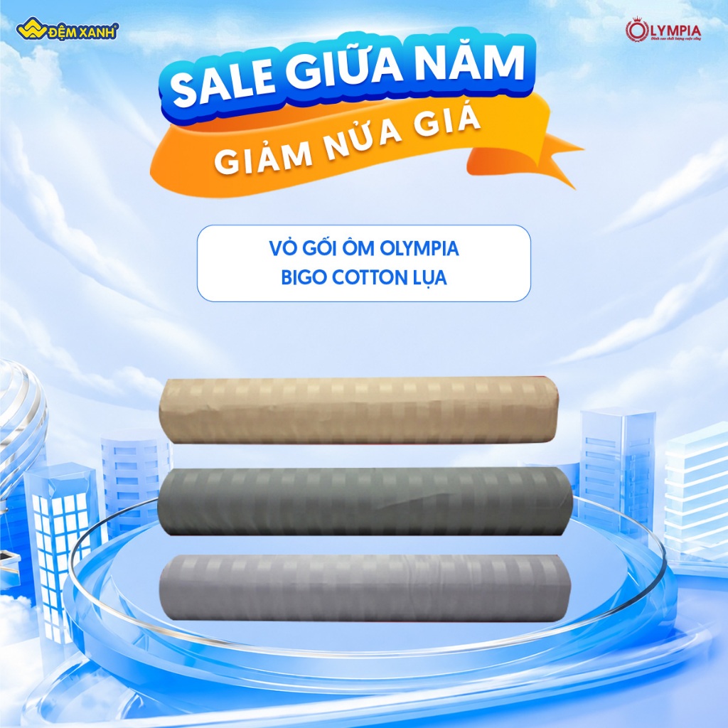 Vỏ gối ôm Olympia Bigo cotton lụa