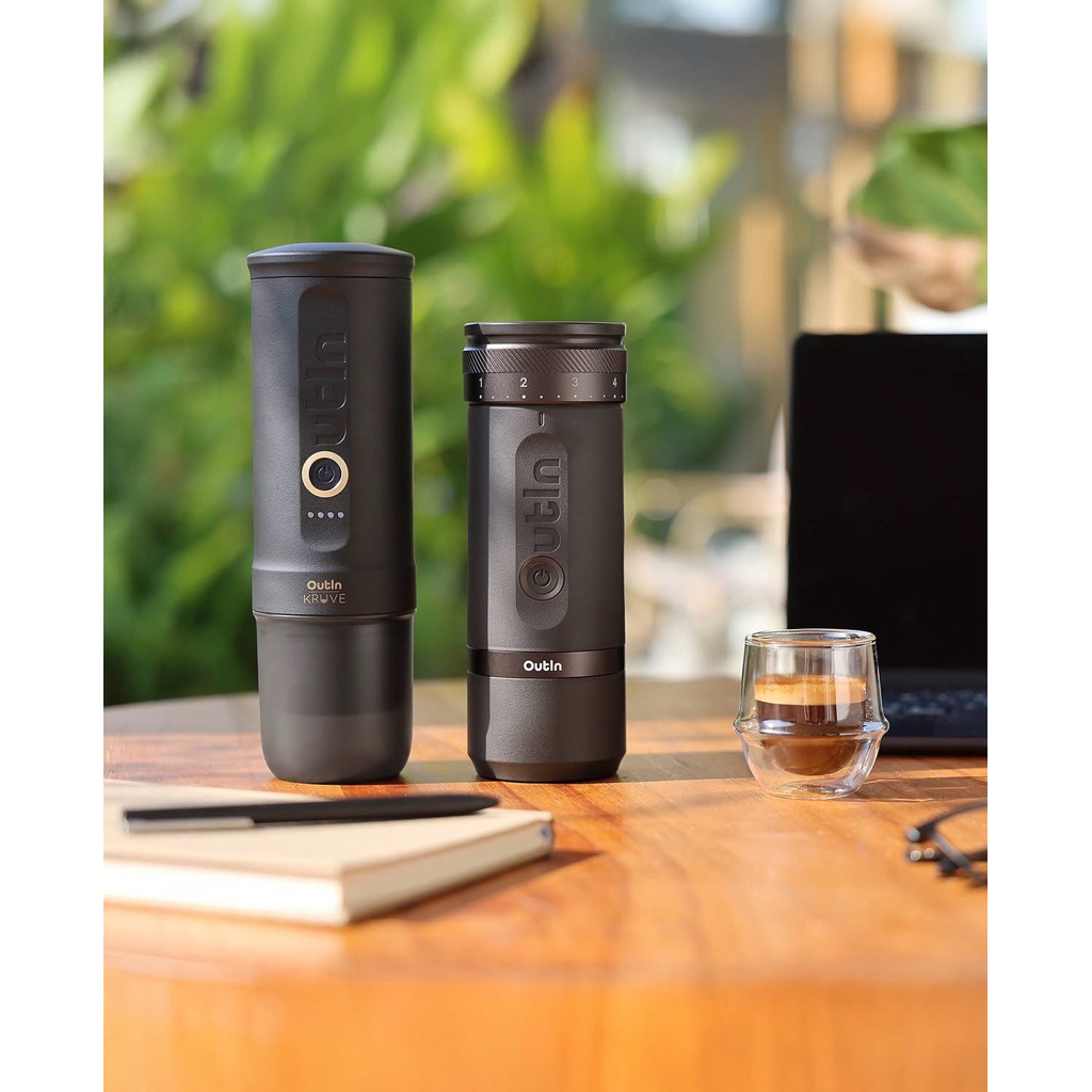 Cối xay cà phê điện cầm tay OutIn Fino - Nâu đen