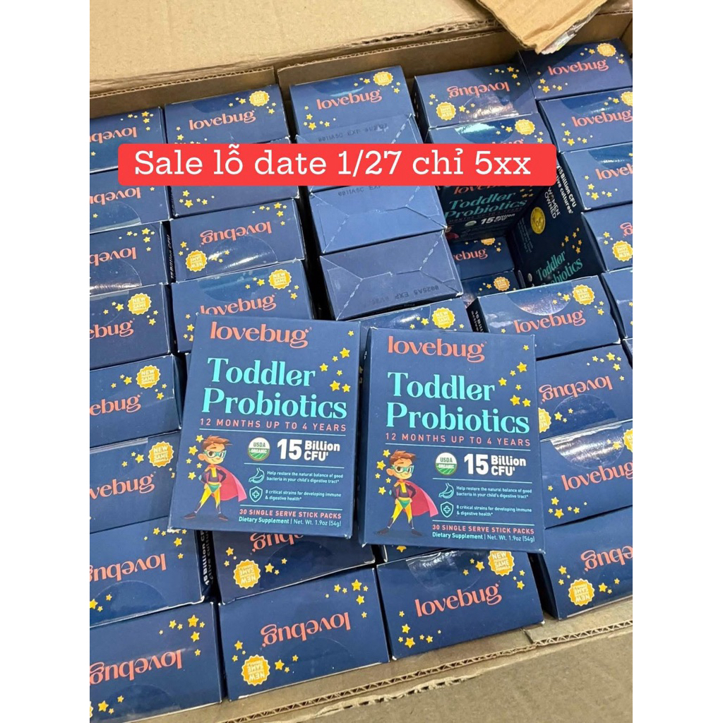 Thực phẩm men vi sinh Lovebug Probiotics cho bé sơ sinh đến 1 tuổi