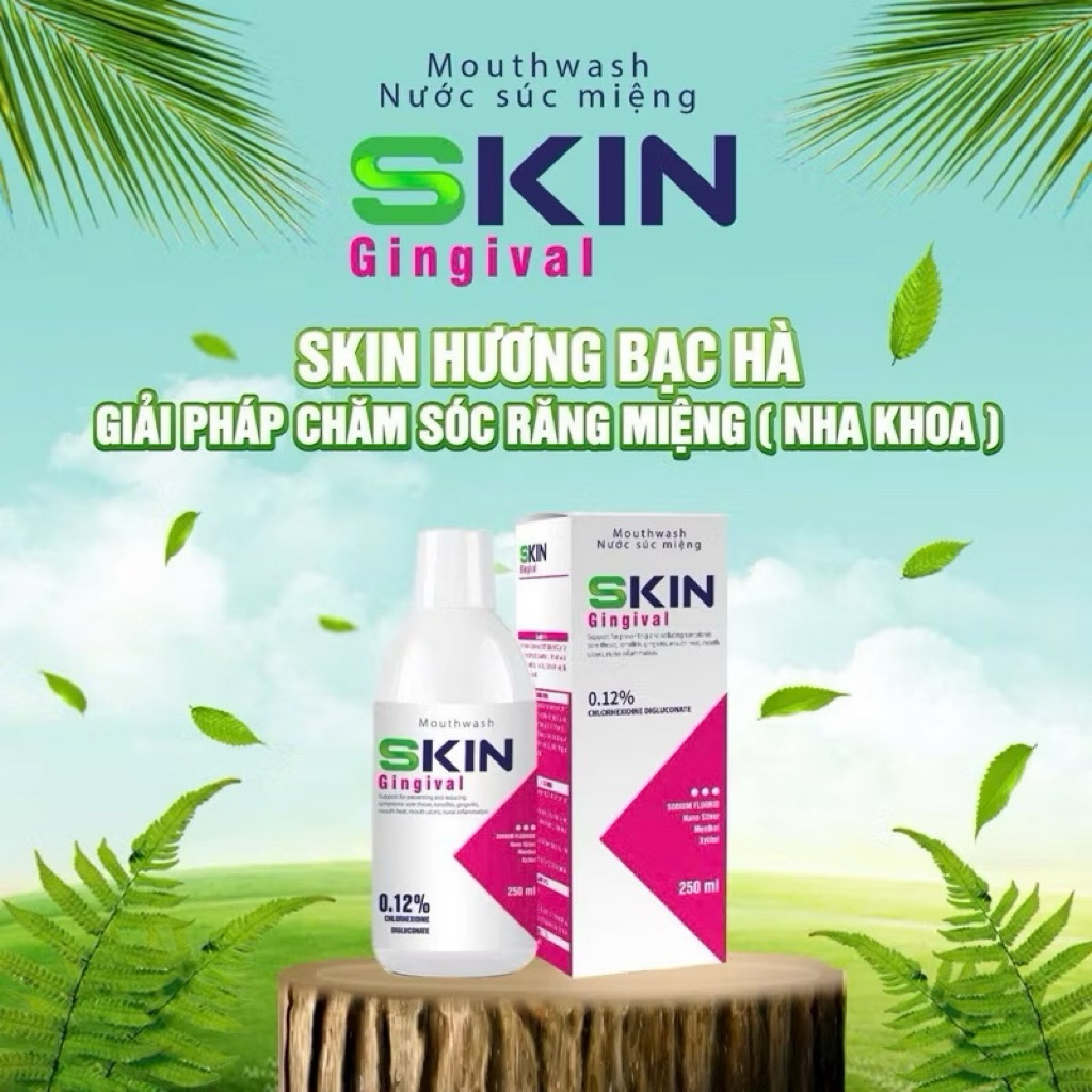 Nước súc miệng SKIN Gingival_chai 250ml_Vệ sinh răng miệng, giúp làm sạch răng miệng.
