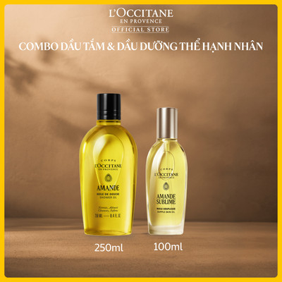 [HANNAH OLALA] Combo Dầu Tắm Hạnh Nhân 250ml Và Dầu Dưỡng Hạnh Nhân 100ml L'OCCITANE