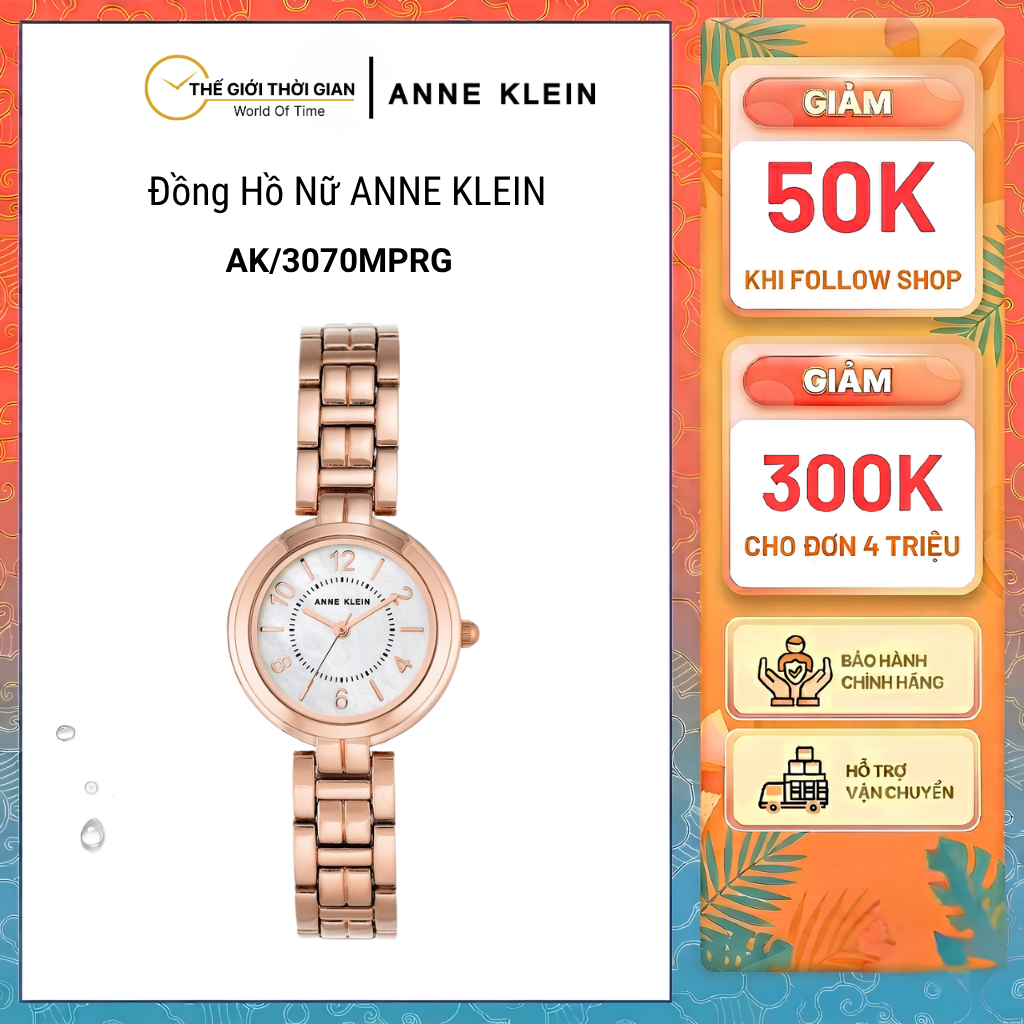 [Chính hãng] Đồng hồ nữ Anne Klein AK/3070MPRG _Thế Giới Thời Gian Official