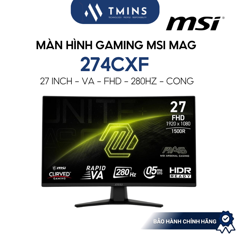 Màn hình Gaming MSI MAG 274CXF (27 inch/ VA/ FHD/ 280Hz/ Cong) - Bảo hành Chính Hãng