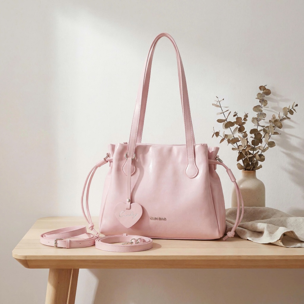 Túi Xách Nữ Cunbag Dây Rút Da Bóng Cao Cấp Quai Dài Đeo Vai Phong Cách Hàn Quốc Thanh Lịch CUN701 | BigBuy360 - bigbuy360.vn