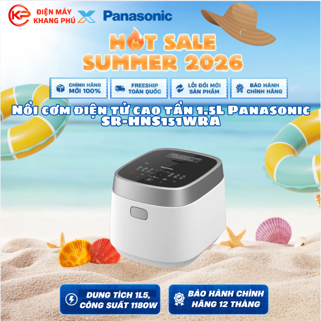 Nồi cơm điện tử cao tần 1.5L Panasonic SR-HNS151WRA