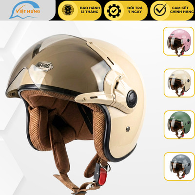 Mũ bảo hiểm 3/4 đầu có kính ANFAGO HELMETS - 818 an toàn, chống lóa, nhiều màu cho cả nam và nữ bảo hành 12 tháng