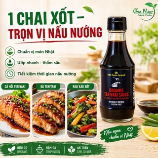 Nước Tương Teriyaki Hữu Cơ PBFarm 200ml - Gia Vị Ướp Gà Nướng Cá Hồi Chuẩn Vị Nhật Bản Cho Gia Đình