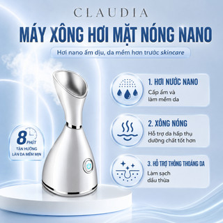 Máy xông hơi mặt phun sương làm sạch sâu mở lỗ chân lông và dưỡng ẩm da CSSD115 Claudia