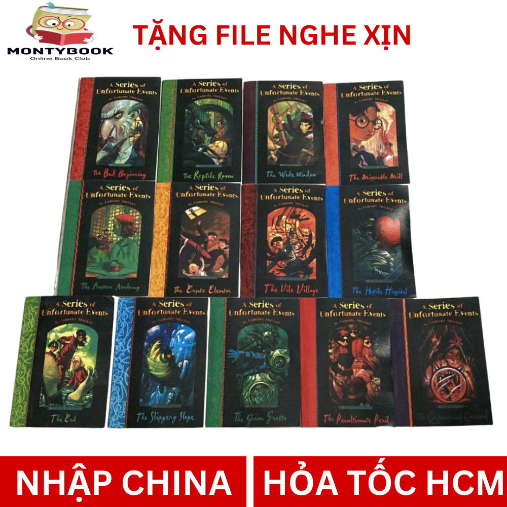 Sách nhập trung - A Series of Unfortunate Events Books Collection Lemony Snicket 13 Books