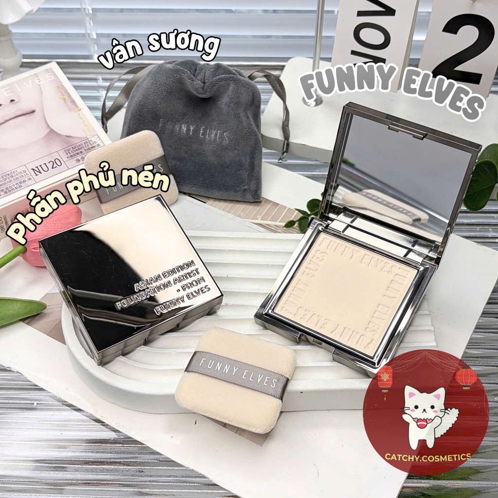 [FUNNY ELVES] Phấn Phủ Nén FUNNY ELVES Vân Sương, Soft Matte Pressed Powder, 7g