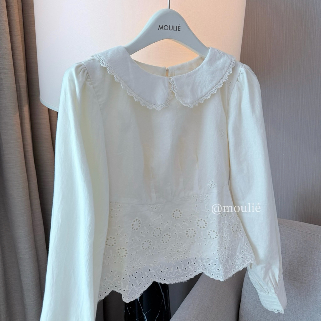 MOULIÉ | 𝐌𝐚𝐞 𝐒𝐡𝐢𝐫𝐭 Áo sơ mi cổ sen dài tay chất liệu thô boi