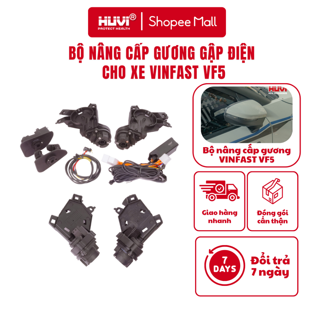 Bộ Nâng Cấp Gương Điện Vinfast VF5 HUVI Cao Cấp - An Toàn Khi Lái Xe