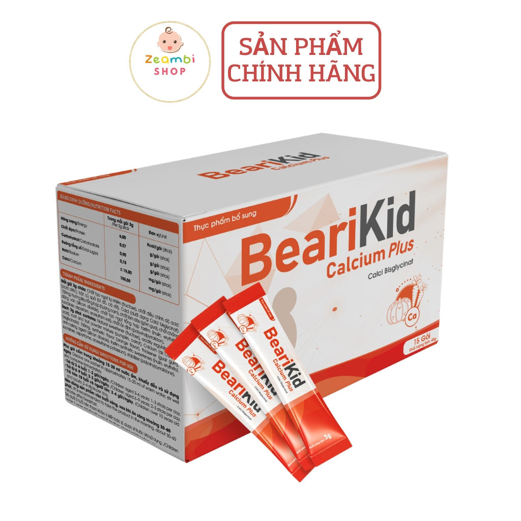 Canxi Bearikid Plus - Canxi Hữu Cơ Cho bé Dạng Bột