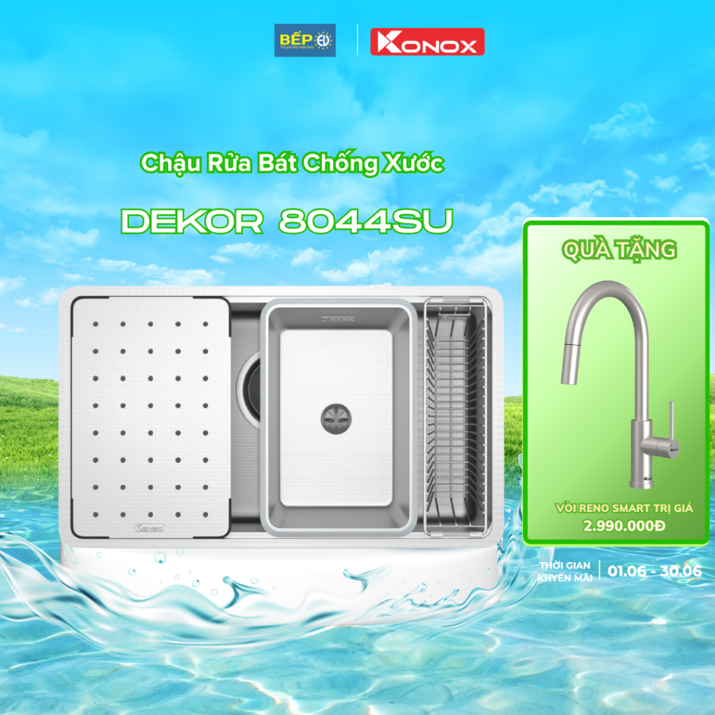 Chậu rửa bát chống xước Workstation Sink Dekor 8044SU
