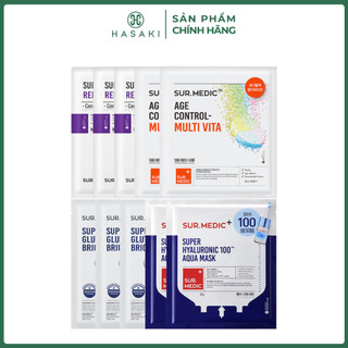 [BULSAN] Combo 10 Mặt Nạ Sur.Medic+ Sáng Da, Phục Hồi, Cấp Ẩm Sâu Multi Vitamin Hasaki Chính Hãng