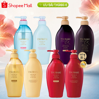 Combo Gội Xả - Dầu Gội Tsubaki Premium Repair Tsubaki (490ml/450ml/chai)