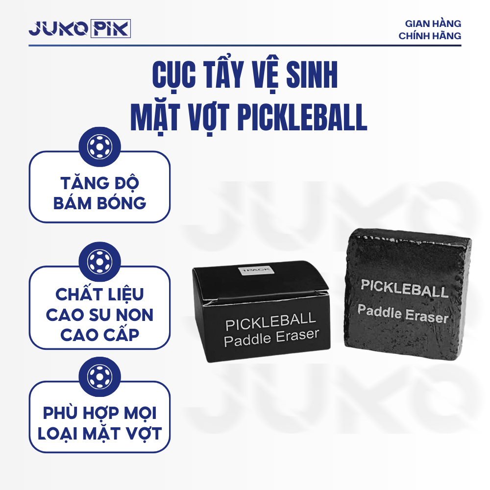 Cục Tẩy Vệ Sinh Mặt Vợt Pickleball JUKO Phù Hợp Với Các Loại Vợt Pickleball, Làm Sạch Mặt Vợt