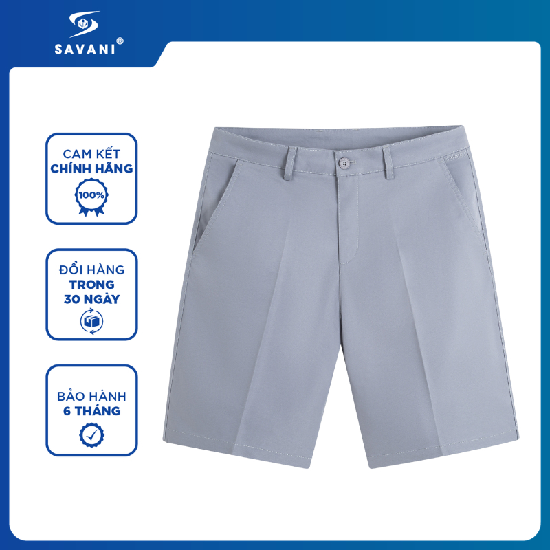 Quần Short Khaki Nam SAVANI Dáng RegularFit Tôn Dáng, Chất Vải Mềm Mát, Không Nhắn MSOS030S6