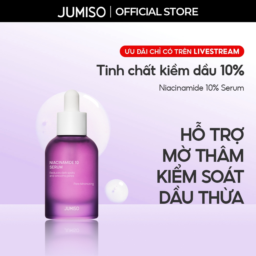 [KOL - LIVE] Tinh chất hỗ trợ kiềm dầu, dưỡng sáng JUMISO Niacinamide 10% Serum 40ml