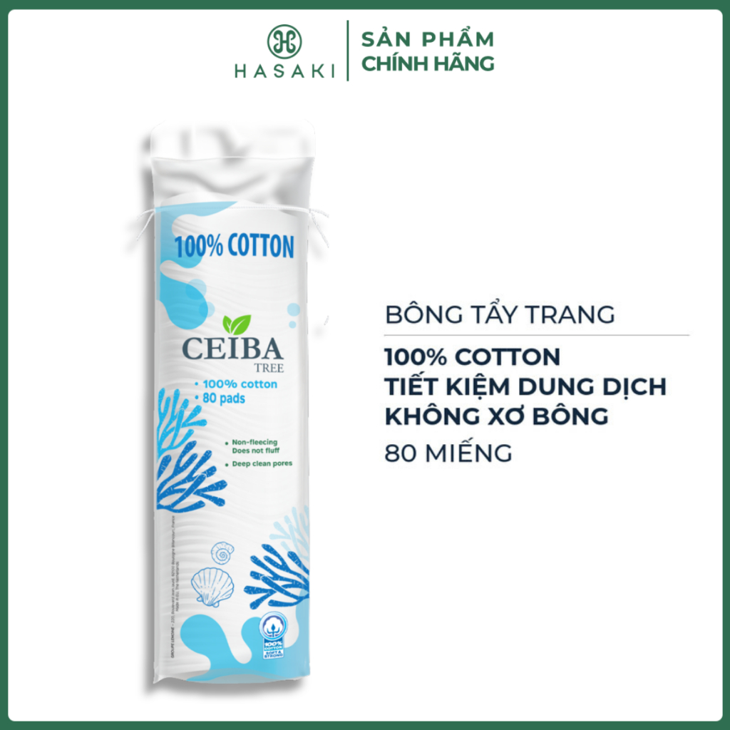 [BULSAN] Bông Tẩy Trang Ceiba 100% Chất Liệu Cotton 80 Miếng Hasaki Sản Phẩm Chính Hãng | BigBuy360 - bigbuy360.vn