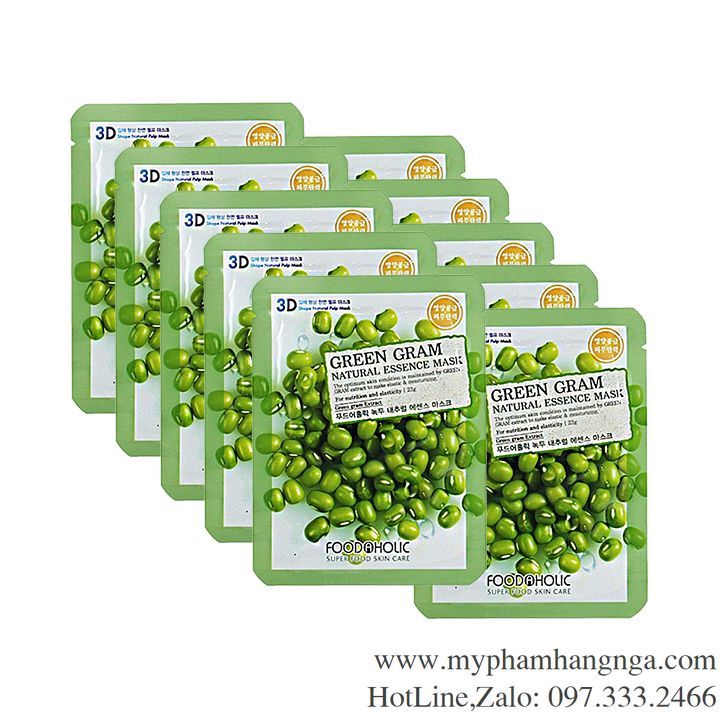 Combo 10 miếng mặt nạ Đậu Xanh  3D Hàn Quốc