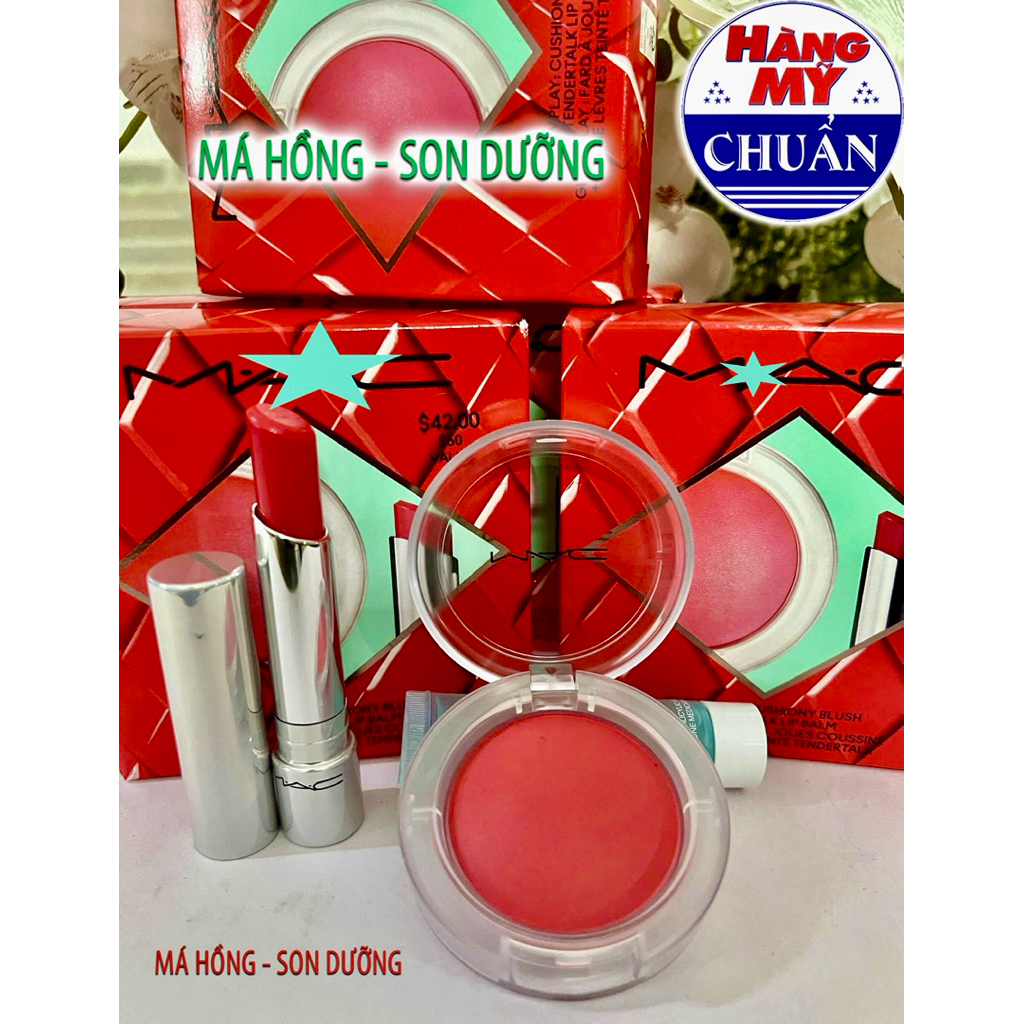 [Cam kết chính hãng] Phấn má hồng dạng kem+Son dưỡng M@C Glow Play Cushiony Blush