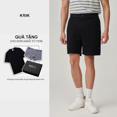 Quần Short Nỉ Nam KRIK Form Classic Ống Rộng Cạp Chun Chất Cotton Cao Cấp QS8165