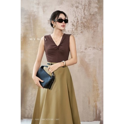 Áo Thun Nữ MY WAY Tank Top Xoắn Ngực Sang Chảnh 6MAT1381