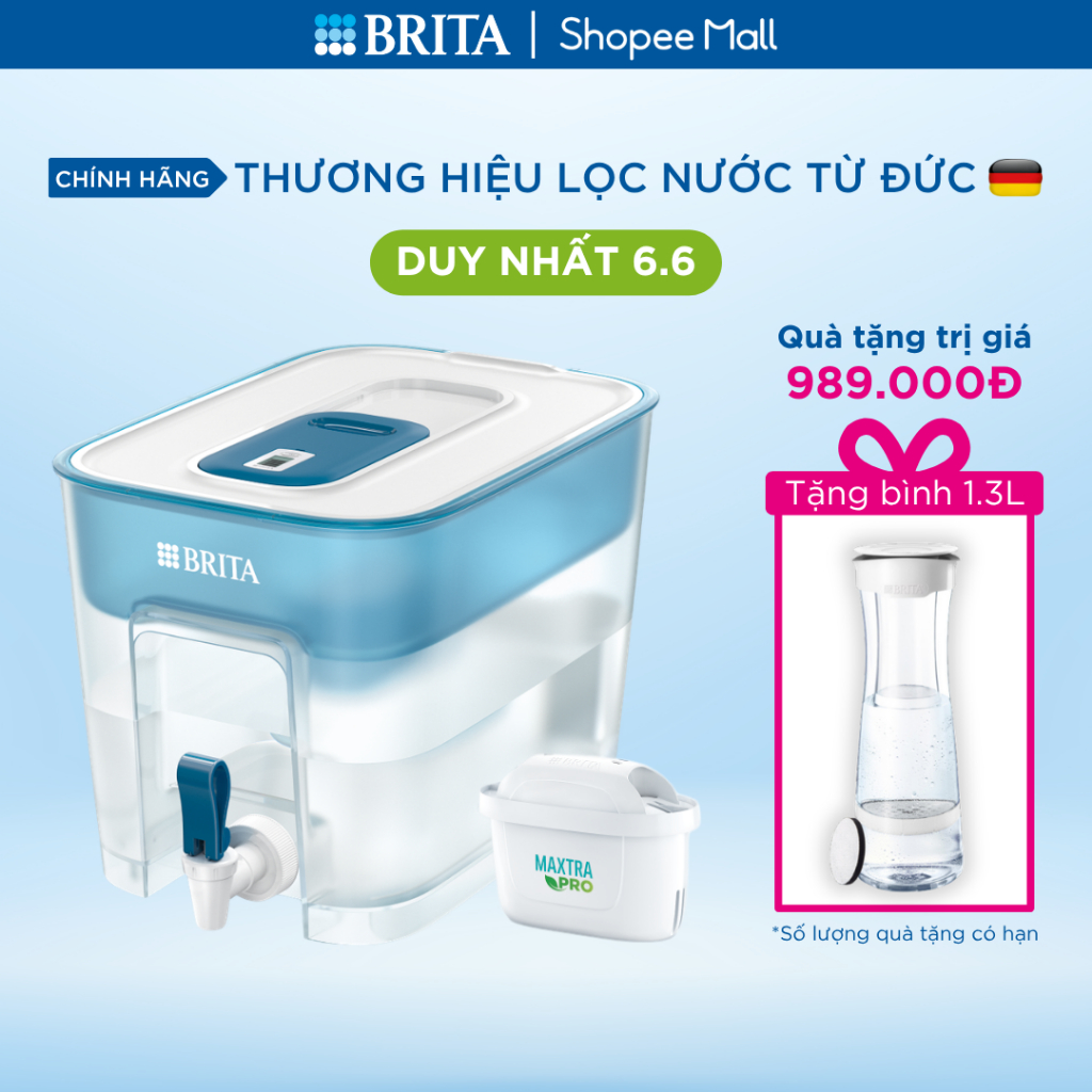Bình lọc nước BRITA Flow 8.2L (có sẵn 1 lõi lọc Maxtra Pro 150L)