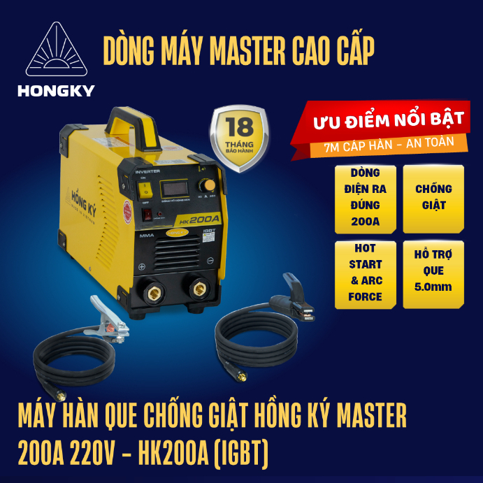 [Hỏa tốc] Máy hàn que 220V Hồng Ký - HK200A